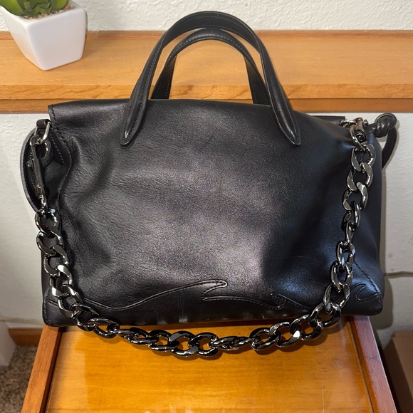 🐝🐝SOLD🐝🐝3.1 PHILLIP LIM Ames Patchwork Black Leather Flap Crossbody Bag - Picture 2 of 12